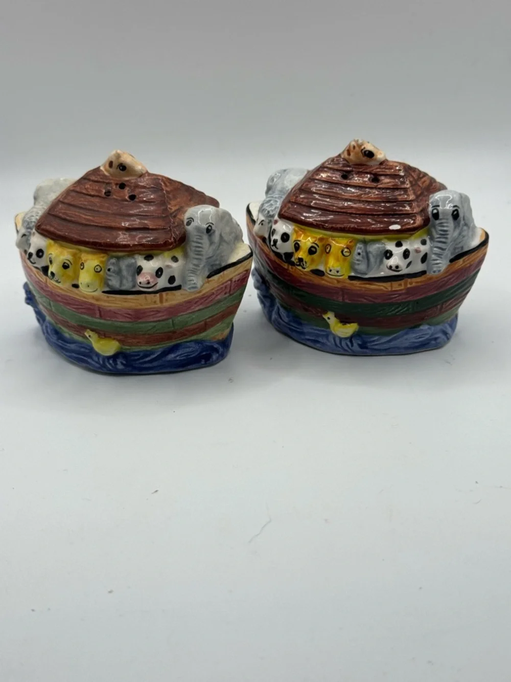 Noah's Ark Ceramic Salt and Pepper Shaker Set - Multicolor